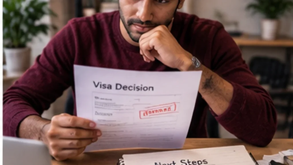 Applicant reviewing a visa refusal decision and organizing next-step documents